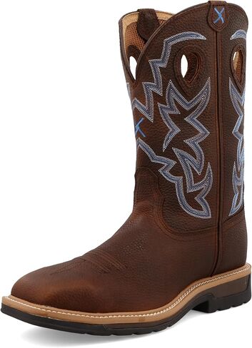 Twisted X Men's 12" Western Work Boot, Square Toe Steel Toe, Brown Pebble & Brown Pebble, 9 D in Saudi Arabia