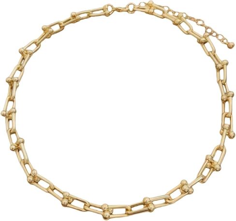 Paperclip Chain Necklace for Women, Chunky Gold & Silver Cuban Link Choker, Hypoallergenic Zinc Alloy Statement Jewelry in Saudi Arabia