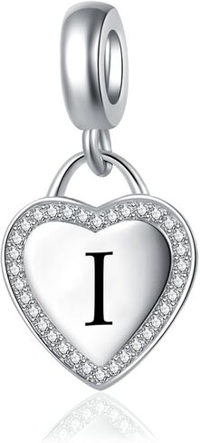 NARTGO Heart A-Z Letter Charm Alphabet Initial Beads Jewelry Gift for Women Compatible with Pandora Bracelets & Necklaces in Saudi Arabia