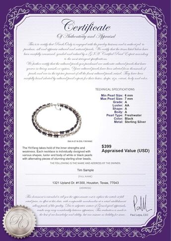 YinYang Black and White 6-7mm Double Strand A Quality Freshwater 925 Sterling Silver Cultured Pearl Necklace in Saudi Arabia