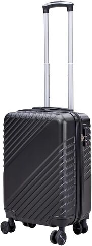 20 Inch Carry-On Luggage with Spinner Wheels, Airline Approved Hardshell Suitcase, TSA Lock, Lightweight & Expandable Hard Shell Travel Luggage, Black in Kuwait