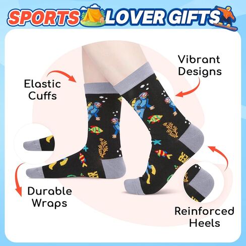 HAPPYPOP Scuba Diving Gifts Men Women - Scuba Diver Gifts, Dive Socks, Funny Socks in Saudi Arabia