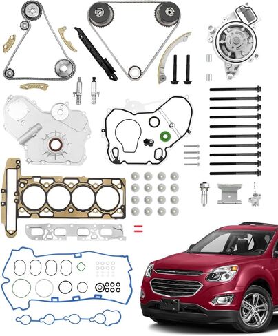مجموعة حشية الرأس 2.4 لتر، مع مجموعة مسامير رأس الأسطوانة، متوافقة مع 2010-2017 Chevy Equinox Captiva Malibu، GMC Terrain، Buick Regal Lacrosse، GM 2.4L 2384cc 145cid L4 DOHC، # HS26517PT، ES72196 in Kuwait