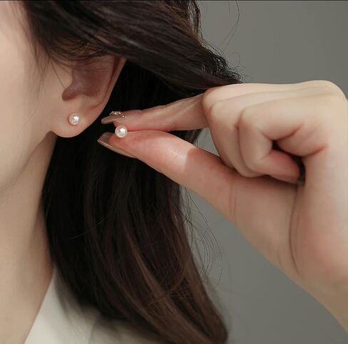 Pearl Stud Earrings, 12 Pairs Hypoallergenic White Simulated Pearl Ball Earrings Studs Set for Women Bridal, Wedding, Birthday & Christmas Jewelry Gift in Saudi Arabia