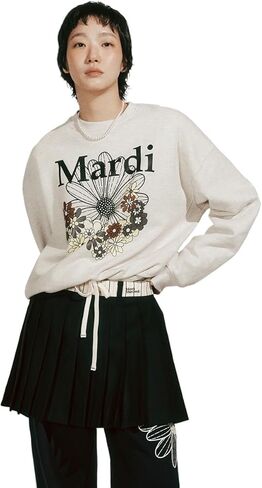 Women's FlowerMardi Jardin Sweatshirt - 100% Cotton Relaxed Fit Pullover in Saudi Arabia