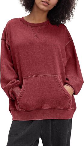 Gacaky Sweatshirt for Women Oversized Casual Crewneck Sweaters Hoodies Comfy Fall Pullover Tops Fashion Outfits Clothes in Saudi Arabia