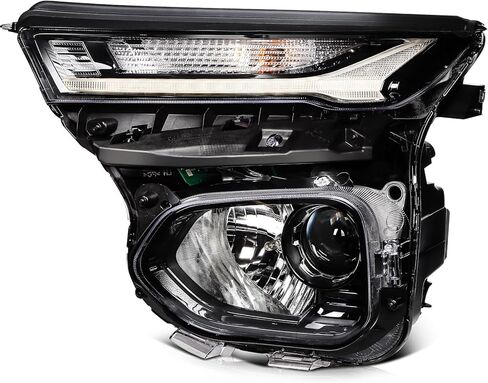 Headlight Assembly Fit with 2001-2004 Nissan Frontier XE Black Chrome Housing Clear Lens Amber NI2502131 NI2503131 in Kuwait