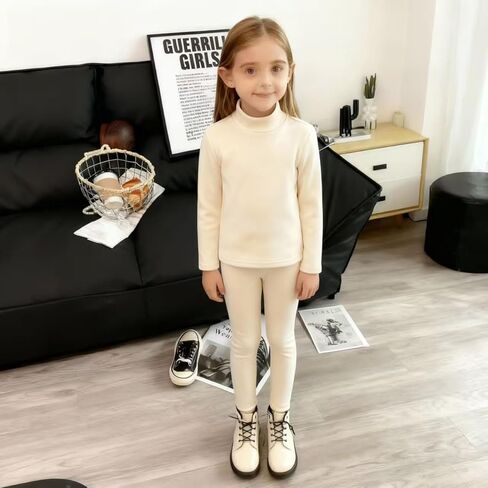 Vagefun Toddler Boys Girls Long Sleeve Shirt Fleece Elastic Mock Turtleneck Shirts Soft Lightweight Basic Tee for Kids 3T-10Y in Saudi Arabia