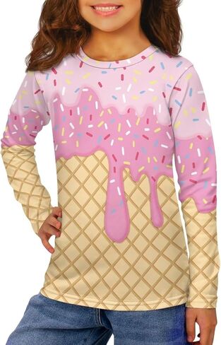 Girls Long Sleeve Shirt Boys Active T-Shirt Kids Jumper Pullover Tops in Saudi Arabia