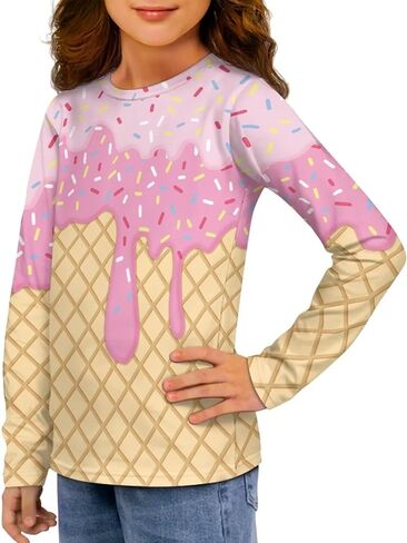 Girls Long Sleeve Shirt Boys Active T-Shirt Kids Jumper Pullover Tops in Saudi Arabia