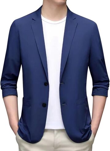 Casual Blazer for Men Slim Fit Suit Jackets Spring Summer Blazer Lightweight Two Button Sports Coat Stretch Jackets in Saudi Arabia