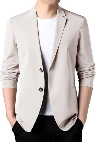 Casual Blazer for Men Slim Fit Suit Jackets Spring Summer Blazer Lightweight Two Button Sports Coat Stretch Jackets in Saudi Arabia