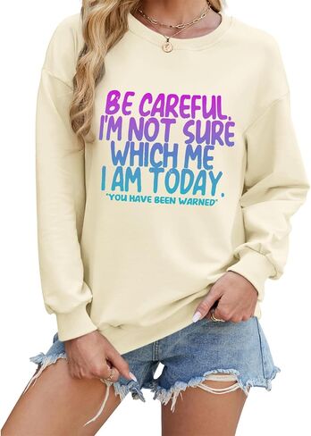 Funny Crewneck Sweatshirts for Women Adult Humor Sarcastic Letter Printer Sweatshirt Streetwear Long Sleeve Tops in Saudi Arabia