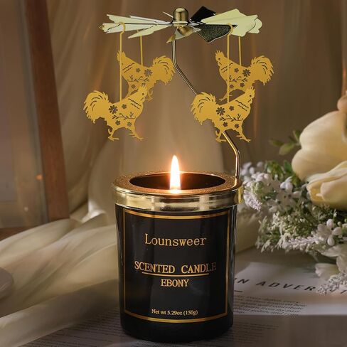 Lounsweer Chicken Gifts for Women Rotating Scented Candle with Rotatable Candle Holder Rooster Gifts for Chicken Lovers Christmas Funny Presents for Women Mom Anniversary Birthday New Year Festival in Saudi Arabia