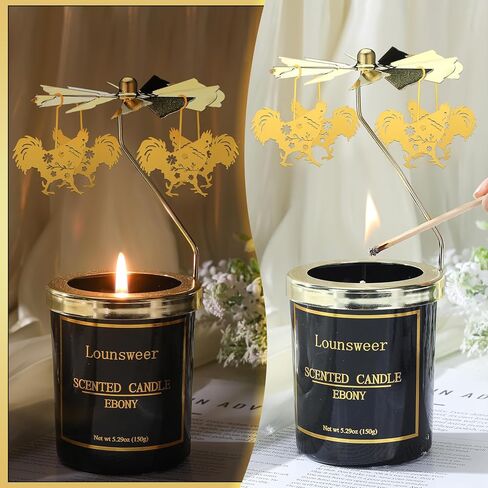 Lounsweer Chicken Gifts for Women Rotating Scented Candle with Rotatable Candle Holder Rooster Gifts for Chicken Lovers Christmas Funny Presents for Women Mom Anniversary Birthday New Year Festival in Saudi Arabia