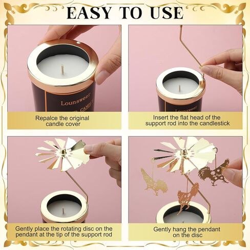 Lounsweer Chicken Gifts for Women Rotating Scented Candle with Rotatable Candle Holder Rooster Gifts for Chicken Lovers Christmas Funny Presents for Women Mom Anniversary Birthday New Year Festival in Saudi Arabia