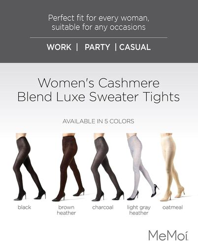 MeMoi Women's Cashmere Blend Luxe Sweater Tights Black Large/X-Large in Saudi Arabia