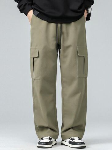 Men's Cargo Pants with Pockets, 1-Pack Straight Leg Workwear Joggers for Casual Outdoor Sports Fashion Trendy in Saudi Arabia
