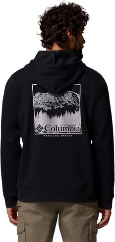Columbia Mens Trek Graphic Hoodie, Black/Meadowland, Small in Saudi Arabia