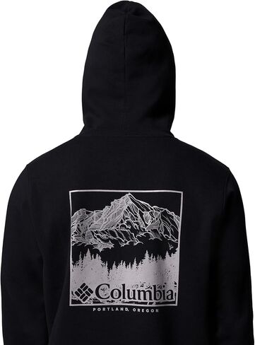 Columbia Mens Trek Graphic Hoodie, Black/Meadowland, Small in Saudi Arabia