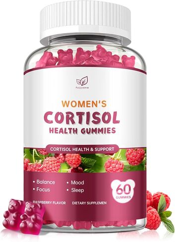 مكمل الكورتيزول للنساء، علكات مدير الكورتيزول، مع الروديولا الوردية، إل-ثيانين، فوسفاتيديل سيرين، اشواغاندا المغنيسيوم - الدعم العاطفي، توازن الغدة الكظرية، النوم، نكهة التوت، 60 قطعة in Kuwait