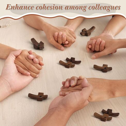 Cross My Heart Wooden Cross Fidget with Organza Bags, Small Pocket Crosses Christian Church Gifts, Inspirational Fingertip Stress Relief Toy Encouragement Gifts for Women Men Prayer (6 Sets) in Saudi Arabia