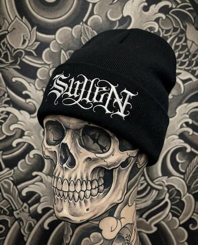 قبعة Sullen Joon Tattoo Lifestyle Cuff مطرزة ناعمة للجنسين باللون الأسود in Saudi Arabia