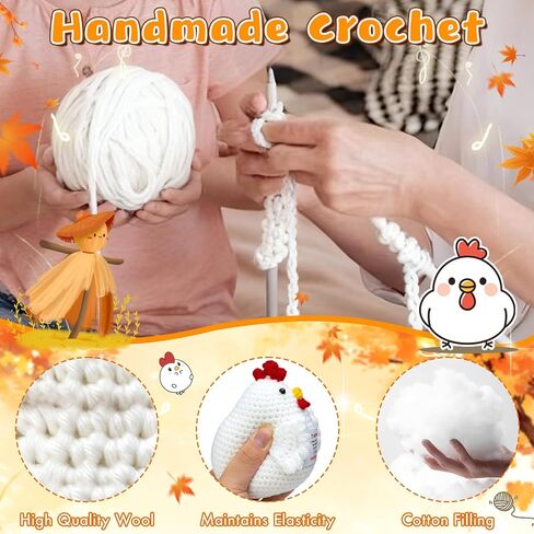 Chicken Gifts for Women Positive Crochet Chicken Animals Basket Stuffer Funny Chicken Lady Mom Easter Gifts Cute Chickens Lovers Gifts for Friend Coworker Farmer Easter Home Desk Decor in Saudi Arabia
