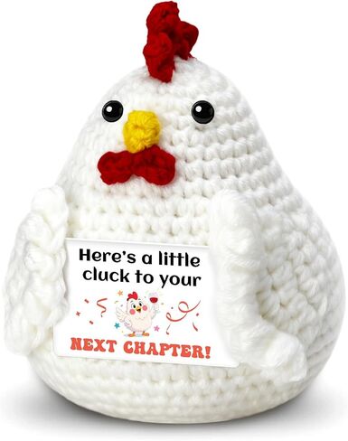 Chicken Gifts for Women Positive Crochet Chicken Animals Basket Stuffer Funny Chicken Lady Mom Easter Gifts Cute Chickens Lovers Gifts for Friend Coworker Farmer Easter Home Desk Decor in Saudi Arabia