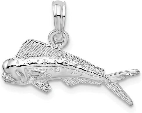 925 Sterling Silver Mahi-Mahi Fish Pendant (L-17mm, W-22mm) in Saudi Arabia