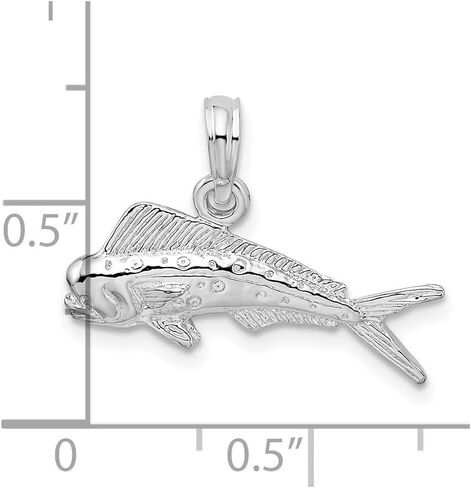 925 Sterling Silver Mahi-Mahi Fish Pendant (L-17mm, W-22mm) in Saudi Arabia