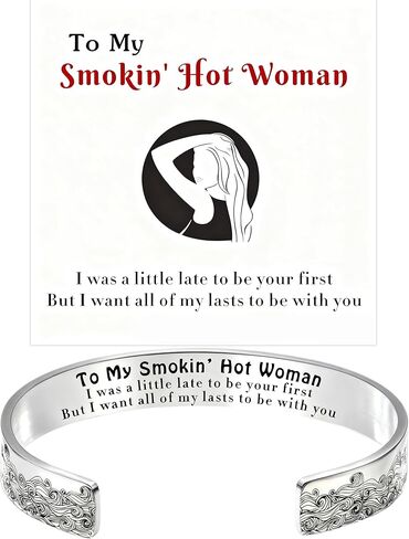 37JEWELRY 37Necklaces Inspirational Engraved Mantra Cuff Bracelets for Wife Girlfriend Valentine's Day Birthday Christmas Gift for Women in Saudi Arabia