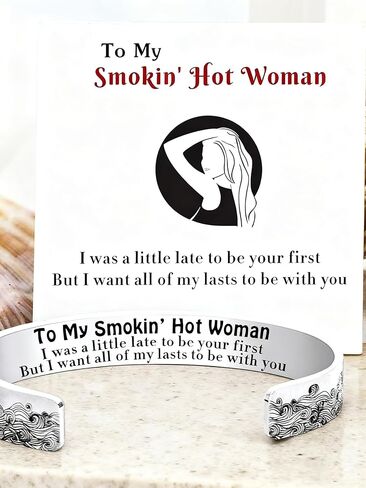37JEWELRY 37Necklaces Inspirational Engraved Mantra Cuff Bracelets for Wife Girlfriend Valentine's Day Birthday Christmas Gift for Women in Saudi Arabia