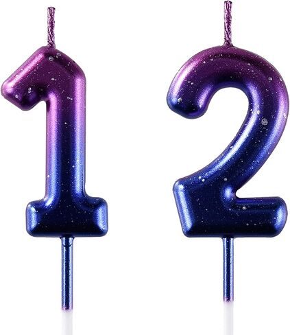12 & 21 Birthday Candle, 12th & 21st Cake Candles, Number 12 & 21 Birthday Candles for Cake Topper Decoration, Black in Saudi Arabia