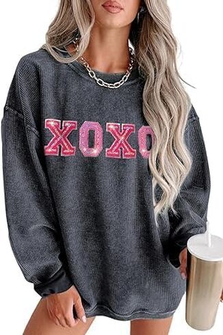 Womens Sequin Heart Sweatshirt Cute Cowboy Boots Crewneck Sweaters Sparkly Lips Oversized Long Sleeve Pullover Tops in Saudi Arabia