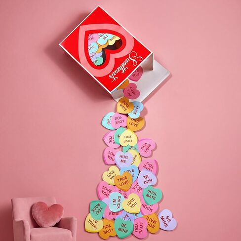 Ctosree 49 Pcs Valentine's Day Wall Stickers Valentine's Day Bulletin Board Decoration Heart Mailbox Letter Wall Decal Red Pink Envelope Cutout for Wedding Anniversary Classroom Home Romantic Decor in Saudi Arabia