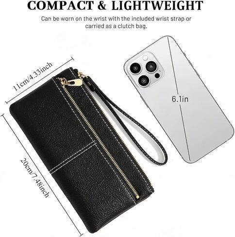 LJCZKA Leather Wristlet Purses for Women Wristlet Clutch Wallet Ladies Cellphone Credit Card Holder Wallet with Wrist Strap in Saudi Arabia