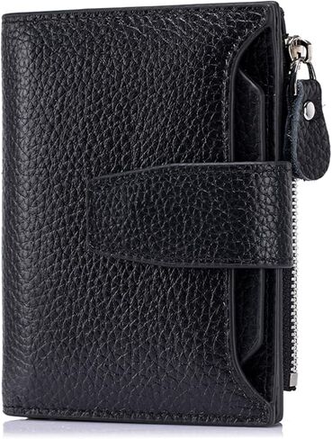 Women's Wallets Leather RFID Blocking Slim Wallet Bifold Card Holder Card Cases With Zipper Coin Pocket ID Window​ (A-Blue) in Kuwait