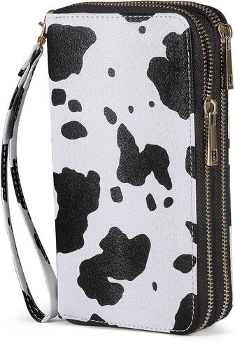 RFID Blocking Cellphone Wallet for Women with Wrist Strap, Double Zipper Travel Clutch Purse Large Capacity, Daisy in Saudi Arabia
