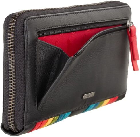 محفظة VISCONTI Happy Rainbow Collection Von الجلدية بسحاب حول المحفظة RFID HR82 (أسود) in Saudi Arabia