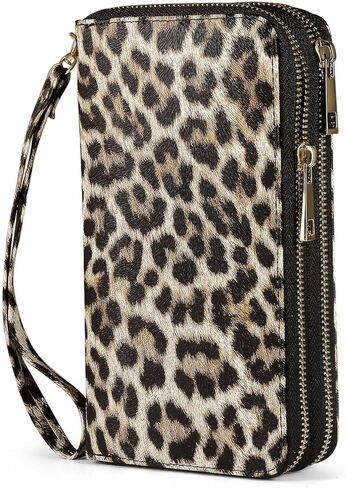 RFID Blocking Cellphone Wallet for Women with Wrist Strap, Double Zipper Travel Clutch Purse Large Capacity, Daisy in Saudi Arabia