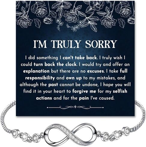 I'm Sorry Bracelet For Her, Forgive Me Gifts For Wife, Apology Bracelet Birthday Gifts For Women, I Love You I am Sorry Infinity Bracelets, I’m Sorry For Hurting You Bracelets With Card And Gift Box in Kuwait