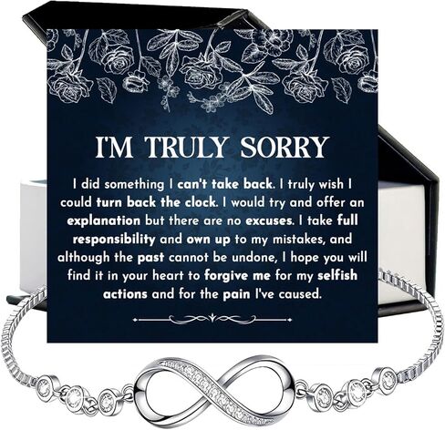 I'm Sorry Bracelet For Her, Forgive Me Gifts For Wife, Apology Bracelet Birthday Gifts For Women, I Love You I am Sorry Infinity Bracelets, I’m Sorry For Hurting You Bracelets With Card And Gift Box in Kuwait