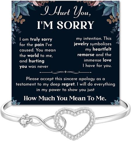 I'm Sorry Bracelet For Her, Forgive Me Gifts For Wife, Apology Bracelet Birthday Gifts For Women, I Love You I am Sorry Infinity Bracelets, I’m Sorry For Hurting You Bracelets With Card And Gift Box in Kuwait