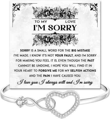 I'm Sorry Bracelet For Her, Forgive Me Gifts For Wife, Apology Bracelet Birthday Gifts For Women, I Love You I am Sorry Infinity Bracelets, I’m Sorry For Hurting You Bracelets With Card And Gift Box in Kuwait