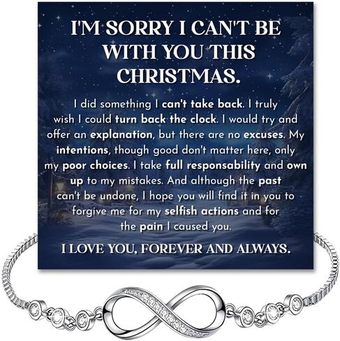 I'm Sorry Bracelet For Her, Forgive Me Gifts For Wife, Apology Bracelet Birthday Gifts For Women, I Love You I am Sorry Infinity Bracelets, I’m Sorry For Hurting You Bracelets With Card And Gift Box in Kuwait