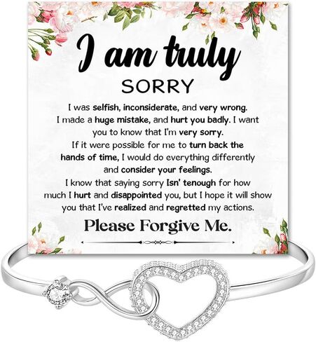 I'm Sorry Bracelet For Her, Forgive Me Gifts For Wife, Apology Bracelet Birthday Gifts For Women, I Love You I am Sorry Infinity Bracelets, I’m Sorry For Hurting You Bracelets With Card And Gift Box in Kuwait