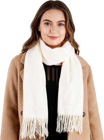 Fengek Dual-Use Scarf Scarf & Shawl for Women - Warm Winter Fleece Blend, Versatile Scarves for Cold Weather & Daily Wear in Saudi Arabia