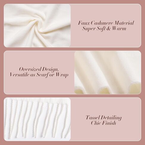 Fengek Dual-Use Scarf Scarf & Shawl for Women - Warm Winter Fleece Blend, Versatile Scarves for Cold Weather & Daily Wear in Saudi Arabia