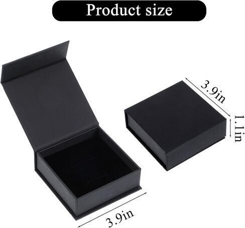 MAQUITA Jewelry Gift Boxes, 20 Pack Black Card Paper Storage Boxes with Lids, 9x9x3.2cm Square Fashionable Design in Saudi Arabia